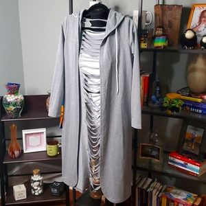 Distressed Back Grey hooded jacket